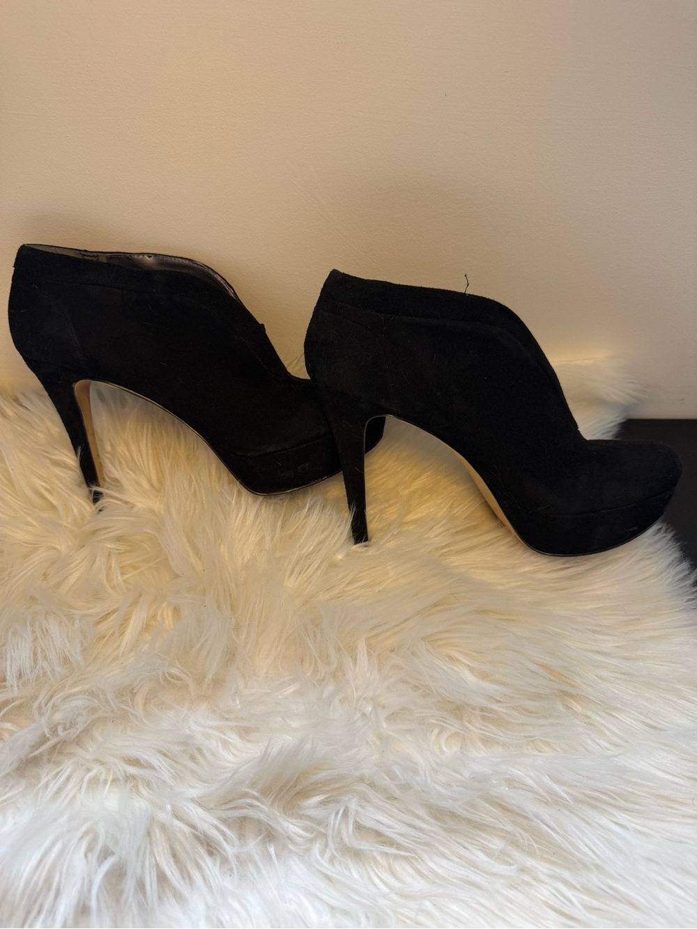 Nine West Black Suede High Heel Booties